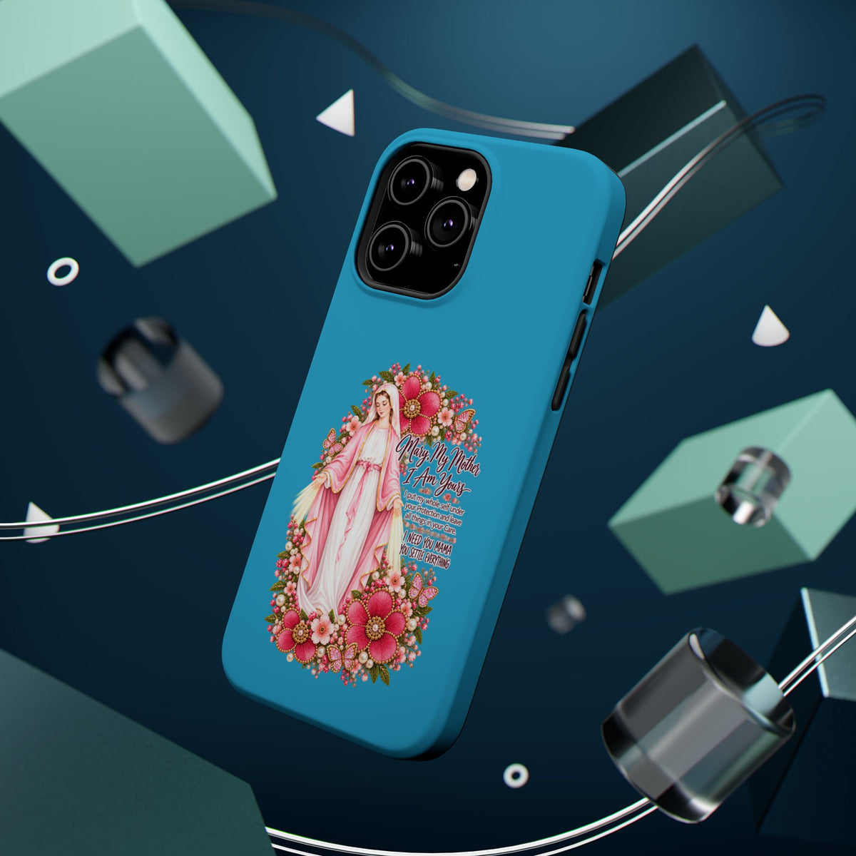 Religious Floral Phone Case — 'Blessed Virgin' Magnetic Impact-Resistant Case