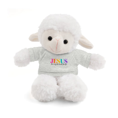 Jesus Rainbow Tee Teddy Bear - Plush Stuffed Animal with Faith Shirt