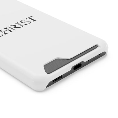 Christian Phone Card Case — Minimal 'CHRIST' Text Wallet Phone Case