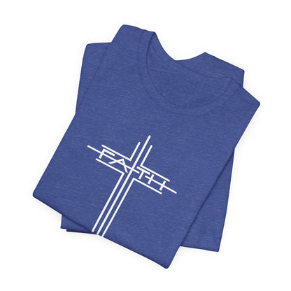 Christian Cross T-Shirt – Subtle White Cross Faith Tee