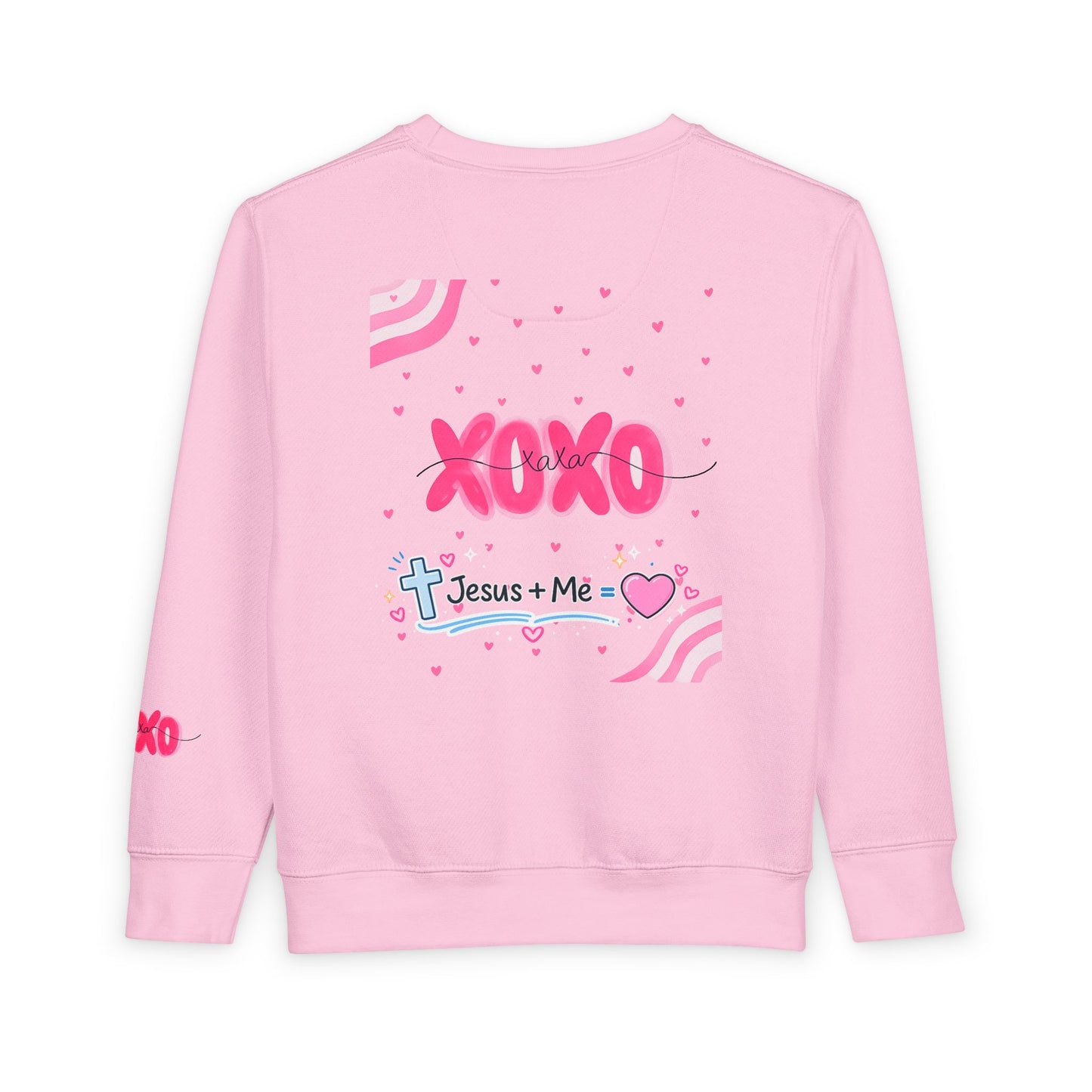 Toddler Sweatshirt - Pink Floral Flamingo "She is clothed" Valentine XOXO