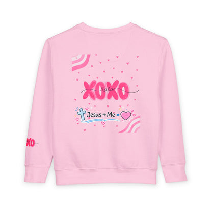 Toddler Sweatshirt - Pink Floral Flamingo "She is clothed" Valentine XOXO