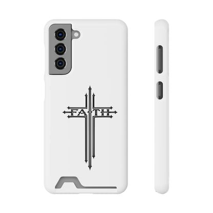 Faith Cross Phone Case with Card Holder — Slim Protective Wallet Case