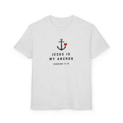 Youth T-Shirt — "Jesus Is My Anchor" Christian Kids Tee (Hebrews 6:19)