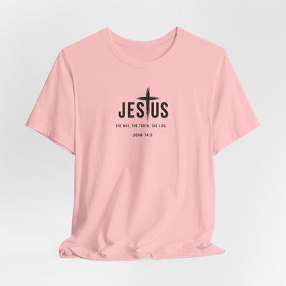 Jesus Cross T‑Shirt - "Jesus: The Way the Truth the Life" Bible Verse Tee (John 14:6)