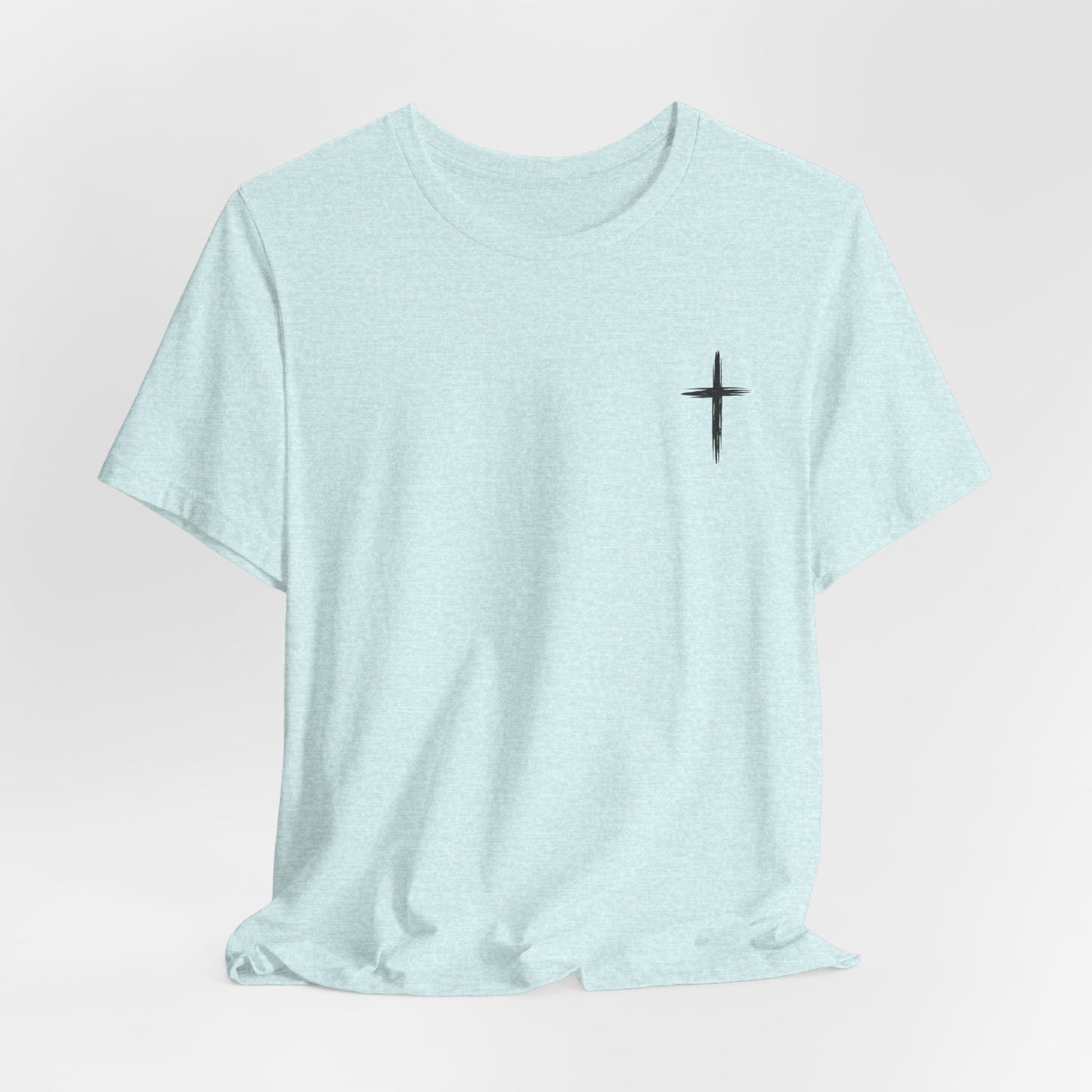 Christian Cross T-Shirt — “By His Wounds We Are Healed” Isaiah 53:5 Inspirational Tee