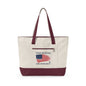 American Flag Canvas Tote Bag — "Stand For The Flag" Patriotic Zippered Tote