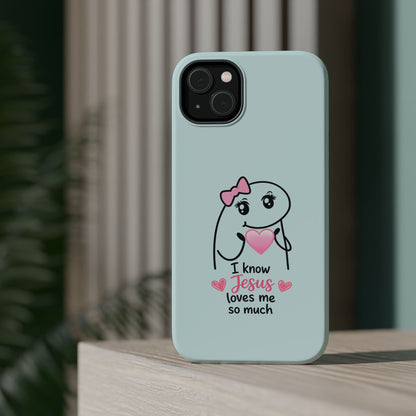 Christian Cute Heart Phone Case — "I Know Jesus Loves Me So Much" Magnetic Impact-Resistant Case