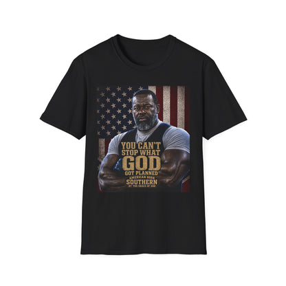 Patriotic Faith Graphic T-Shirt — "You Can't Stop What God" Inspirational Tee