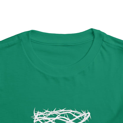 Toddler Tee — "Saved by Grace" Christian Crown of Thorns Shirt (Ephesians 2:8)