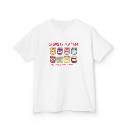 Kids T‑Shirt — "Jesus Is My Jam" Cute Jam Jar Graphic Christian Tee