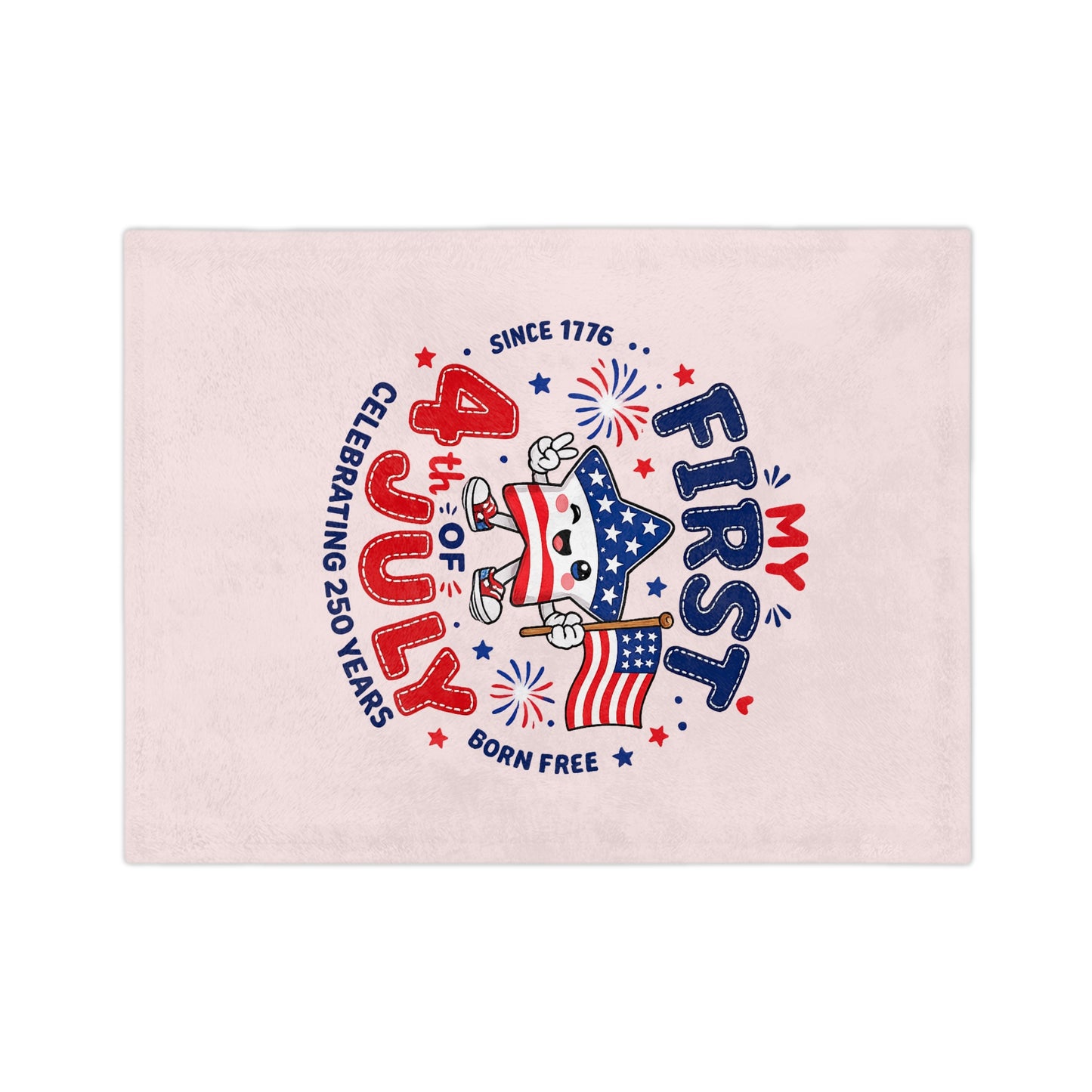 My First 4th of July Baby Blanket — Velveteen Microfiber Patriotic Infant Throw