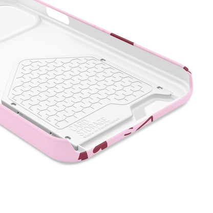 Pink "Child of God" Phone Card Case — Heart Pattern Religious Phone Case with Card Holder