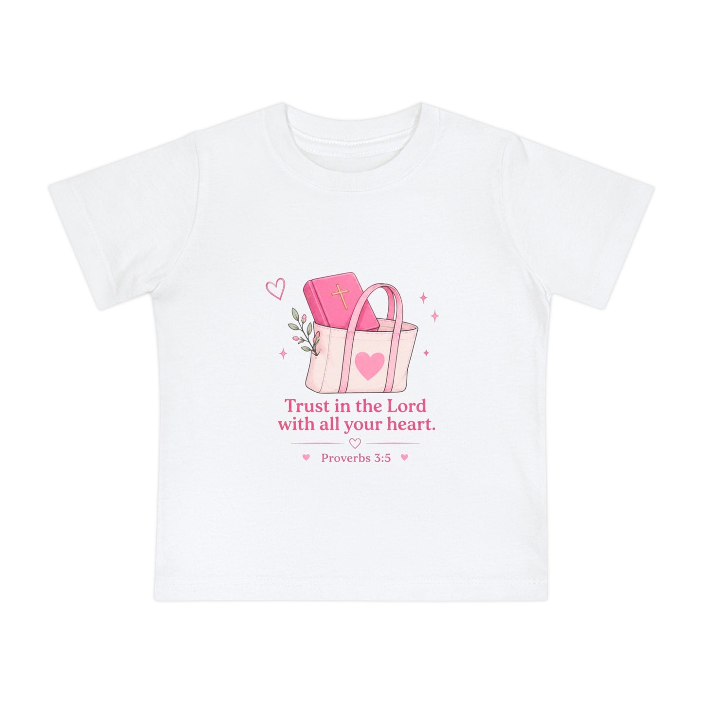 Baby T-Shirt — "Child of God" Pink Faith Tee (Proverbs 3:5)