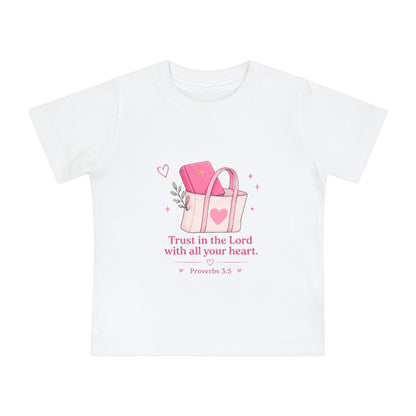 Baby T-Shirt — "Child of God" Pink Faith Tee (Proverbs 3:5)
