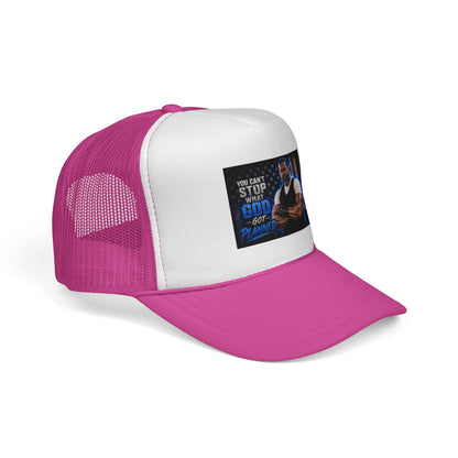Trucker Cap — "You Can't Stop What God Got Planned" Faith Mesh Hat