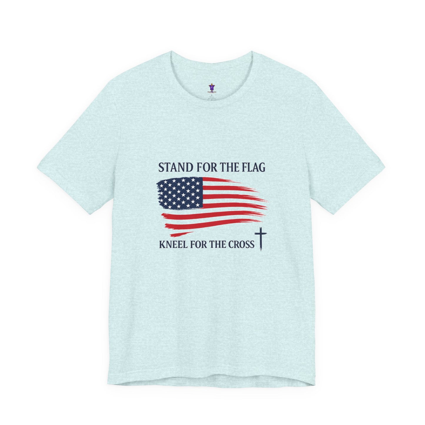 Stand for the Flag, Kneel for the Cross Tee — America 250 Patriotic T‑Shirt