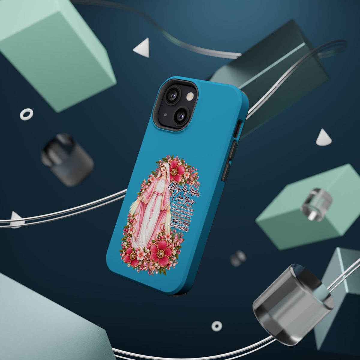 Religious Floral Phone Case — 'Blessed Virgin' Magnetic Impact-Resistant Case
