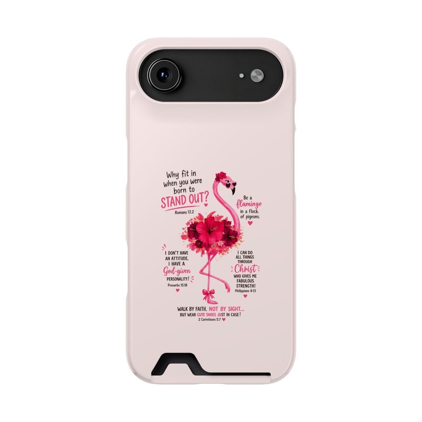 Flamingo 'Stand Out' Phone Card Case — Slim Wallet iPhone Case