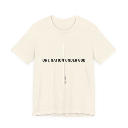 Christian Fish Tee — Small Circular 'JESUS' Design, Faith Graphic Shirt
