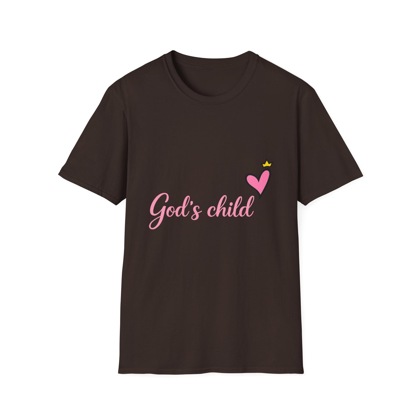 God's Child T-Shirt — Pink Heart Christian Faith Tee