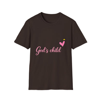 God's Child T-Shirt — Pink Heart Christian Faith Tee