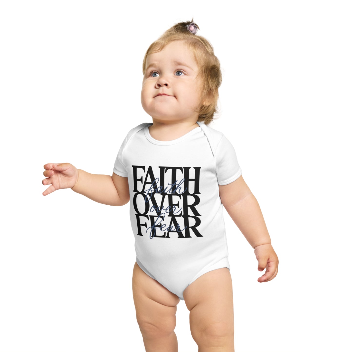 Faith Over Fear Baby Bodysuit — Christian Infant Onesie