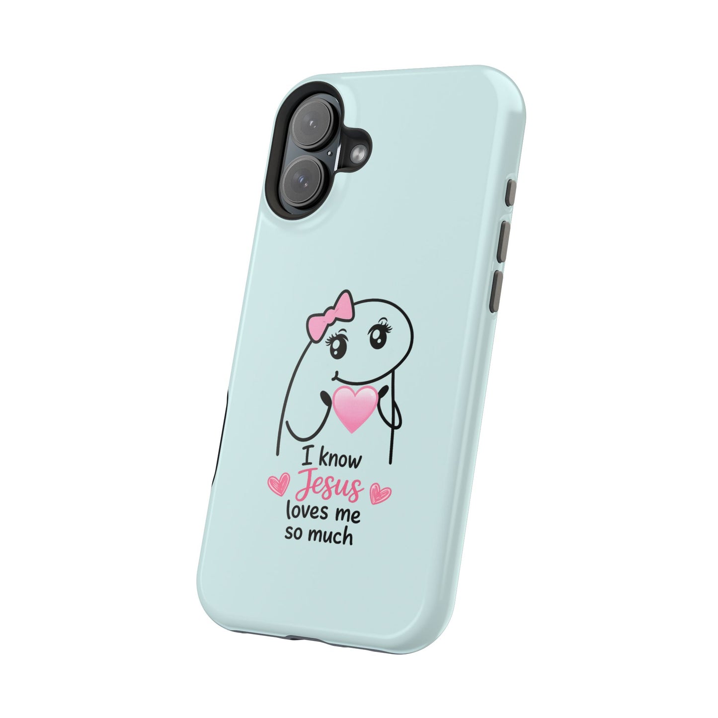 Christian Cute Heart Phone Case — "I Know Jesus Loves Me So Much" Magnetic Impact-Resistant Case