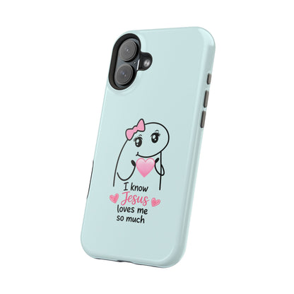 Christian Cute Heart Phone Case — "I Know Jesus Loves Me So Much" Magnetic Impact-Resistant Case
