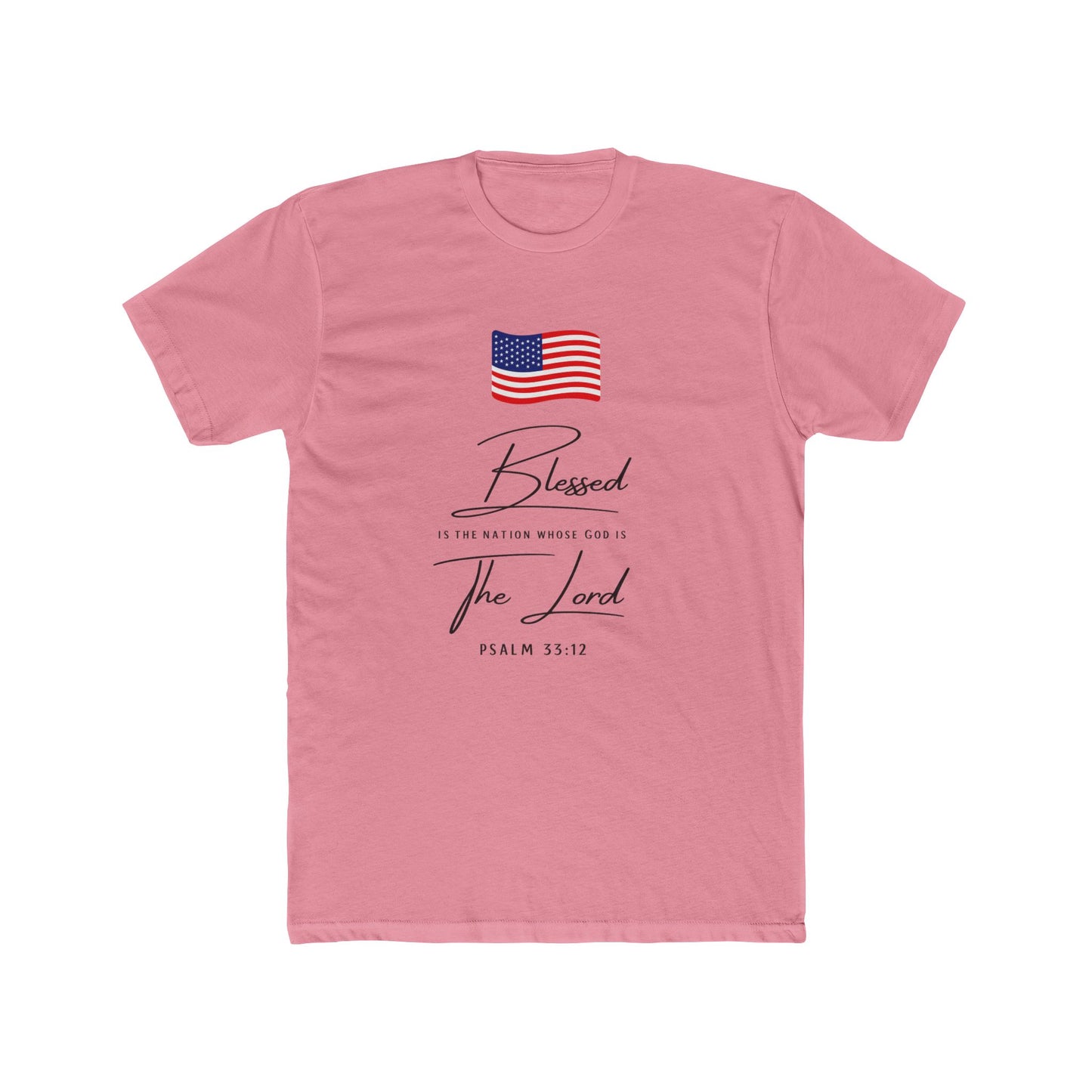 Blessed by the Lord American Flag T-Shirt — Psalm 55:12 Patriotic Christian Tee
