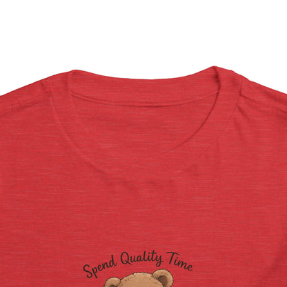 Toddler Tee — "Spend Quality Time with Jesus Today!" Bear Christian Kids Shirt