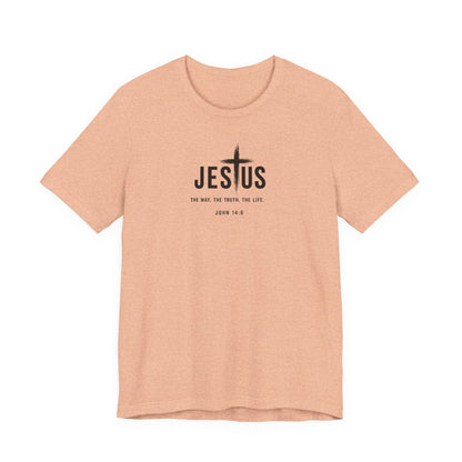 Jesus Cross T‑Shirt - "Jesus: The Way the Truth the Life" Bible Verse Tee (John 14:6)