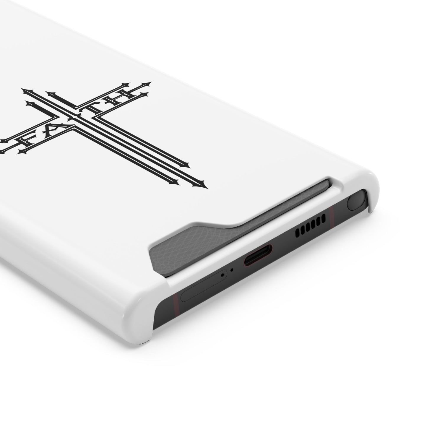 Faith Cross Phone Case with Card Holder — Slim Protective Wallet Case