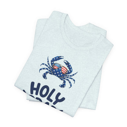 Holy Crab God Is Good T-Shirt — Patriotic Blue Crab Graphic Tee