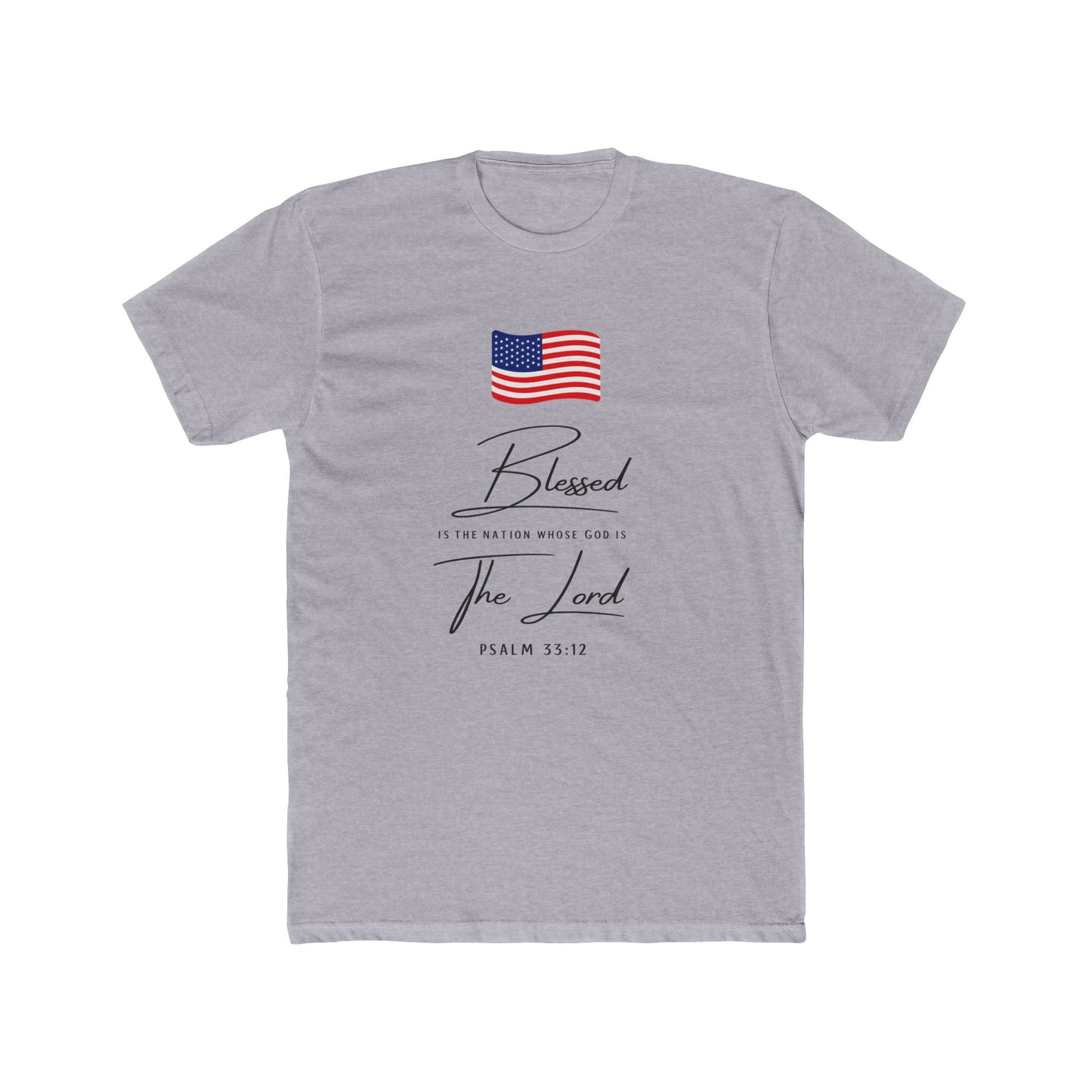 Blessed by the Lord American Flag T-Shirt — Psalm 55:12 Patriotic Christian Tee