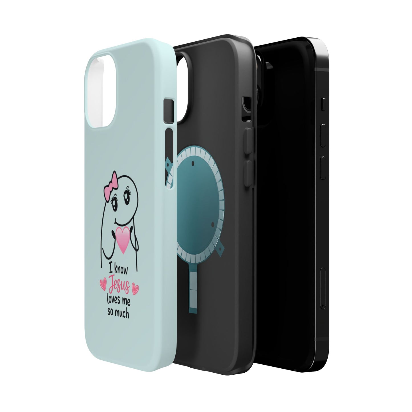 Christian Cute Heart Phone Case — "I Know Jesus Loves Me So Much" Magnetic Impact-Resistant Case