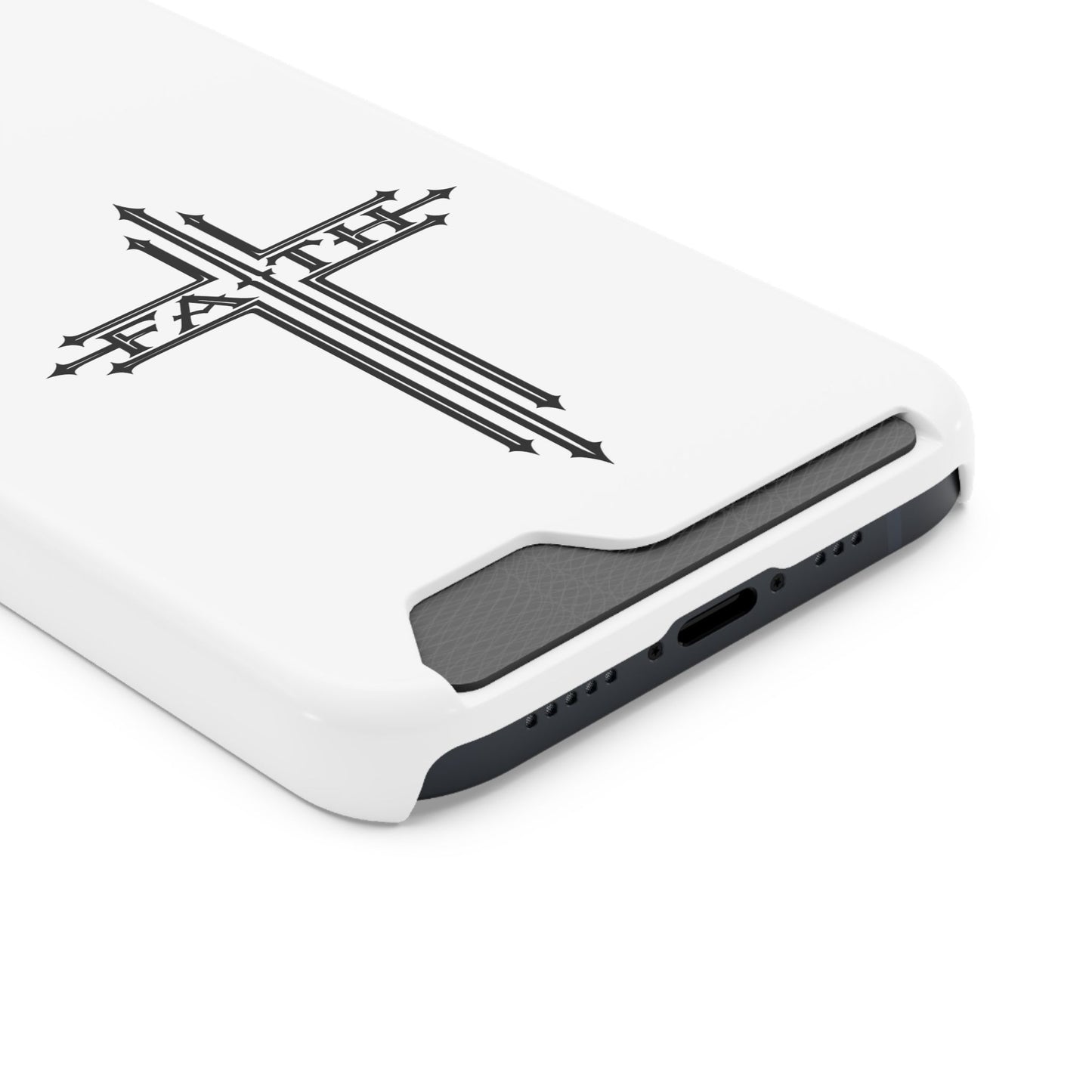 Faith Cross Phone Case with Card Holder — Slim Protective Wallet Case