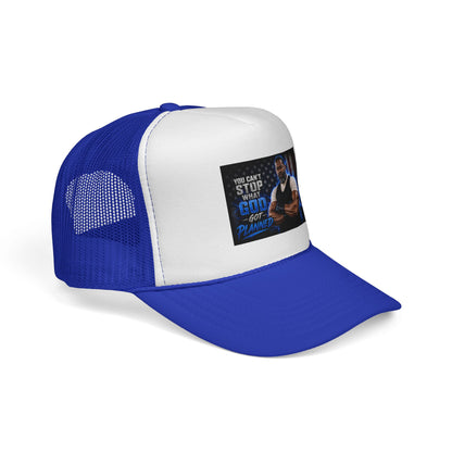 Trucker Cap — "You Can't Stop What God Got Planned" Faith Mesh Hat