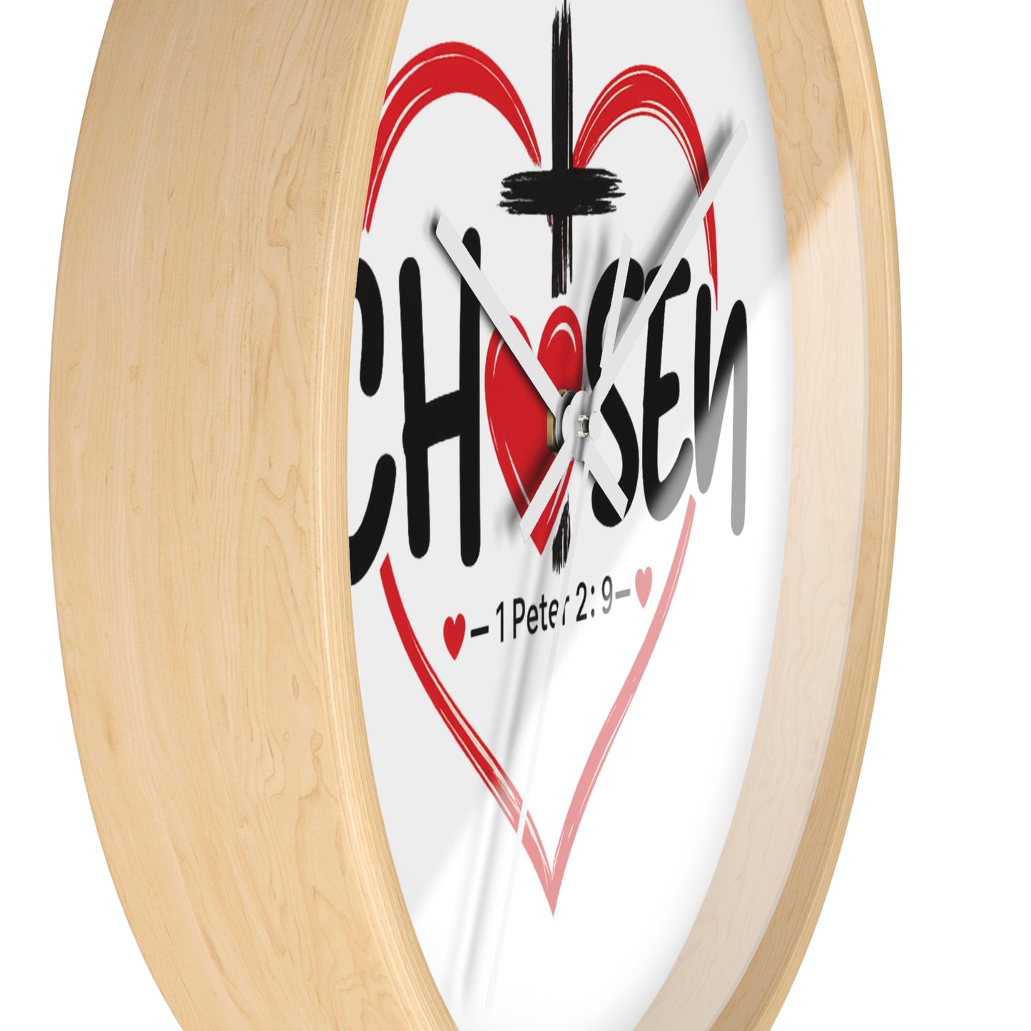 Chosen Heart Wall Clock — Christian Scripture 1 Peter 2:9 Decorative Clock