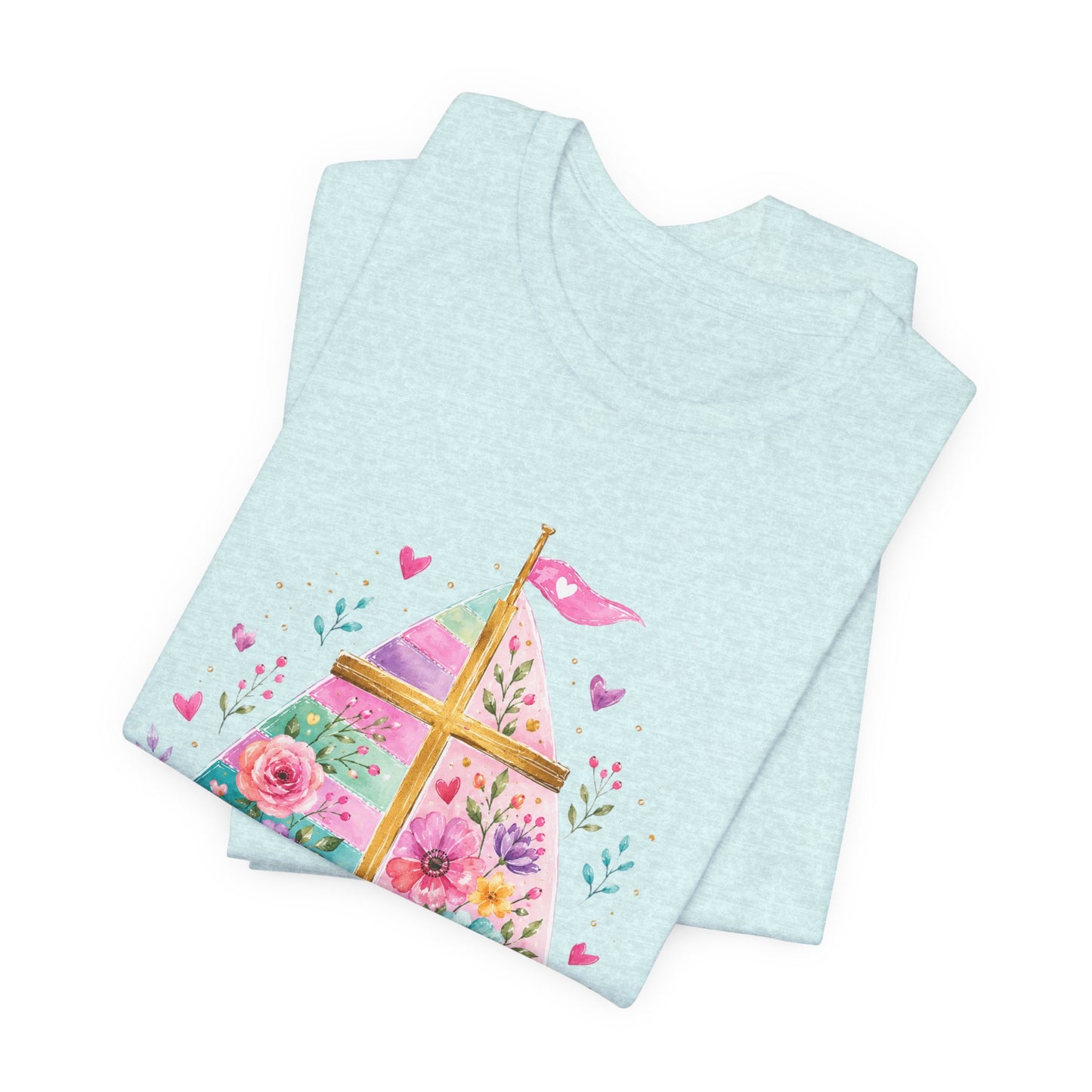 Jesus Is My Captain Floral Sailboat T-Shirt