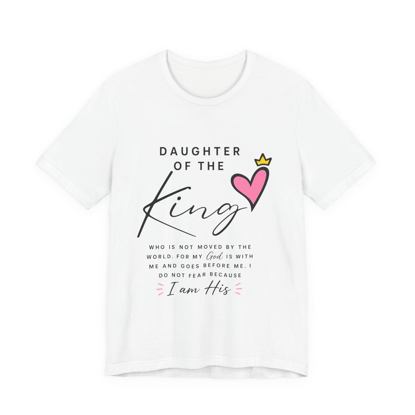 Daughter of the King T-Shirt — Faith-Based Christian Tee with Heart Crown Design