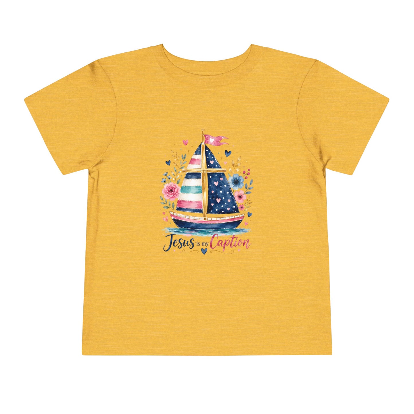 Toddler Tee - 'Jesus is my Captain' Nautical Sailboat Christian Shirt