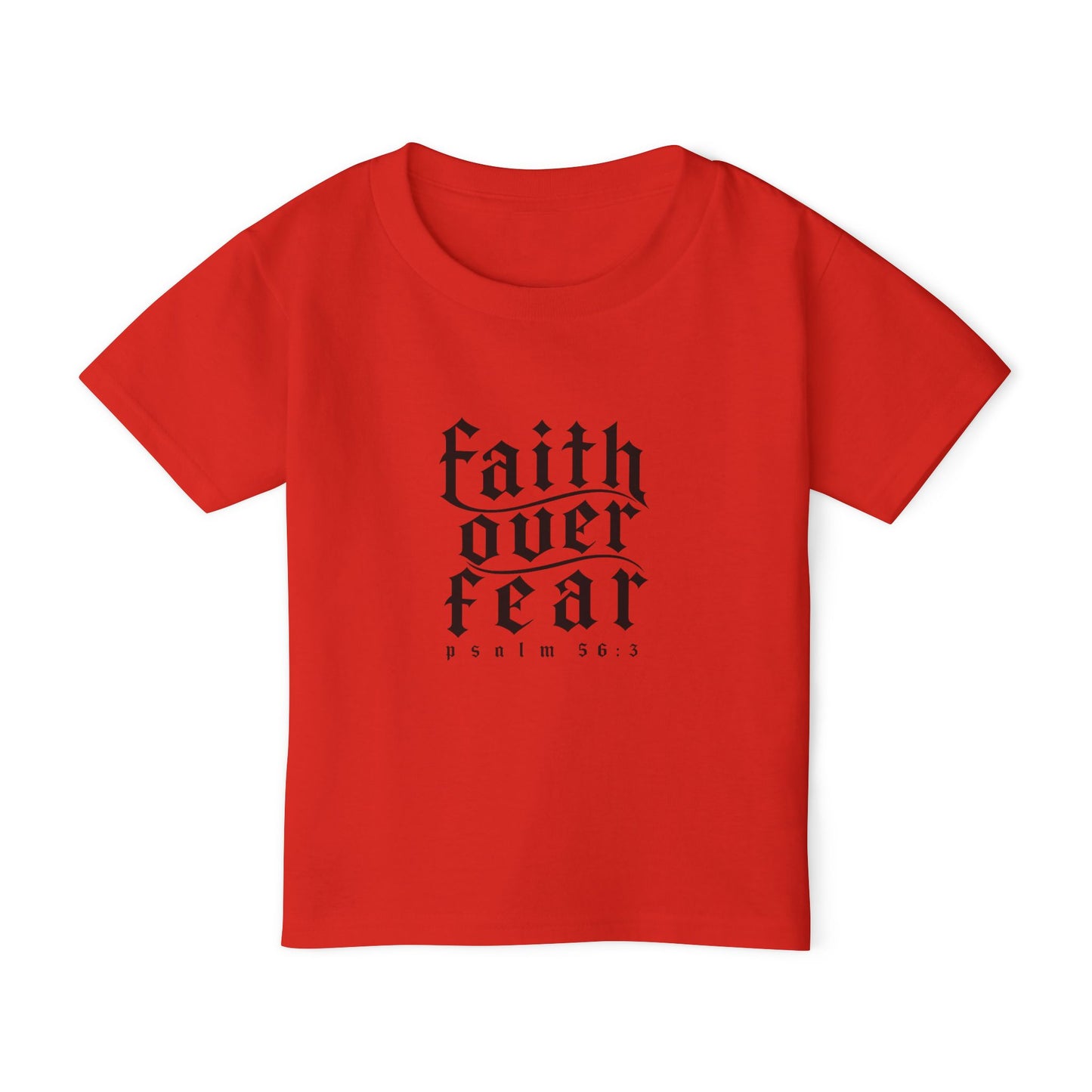 Faith Over Fear Toddler unisex T-Shirt — Psalm 56:3 Inspirational Kids Tee