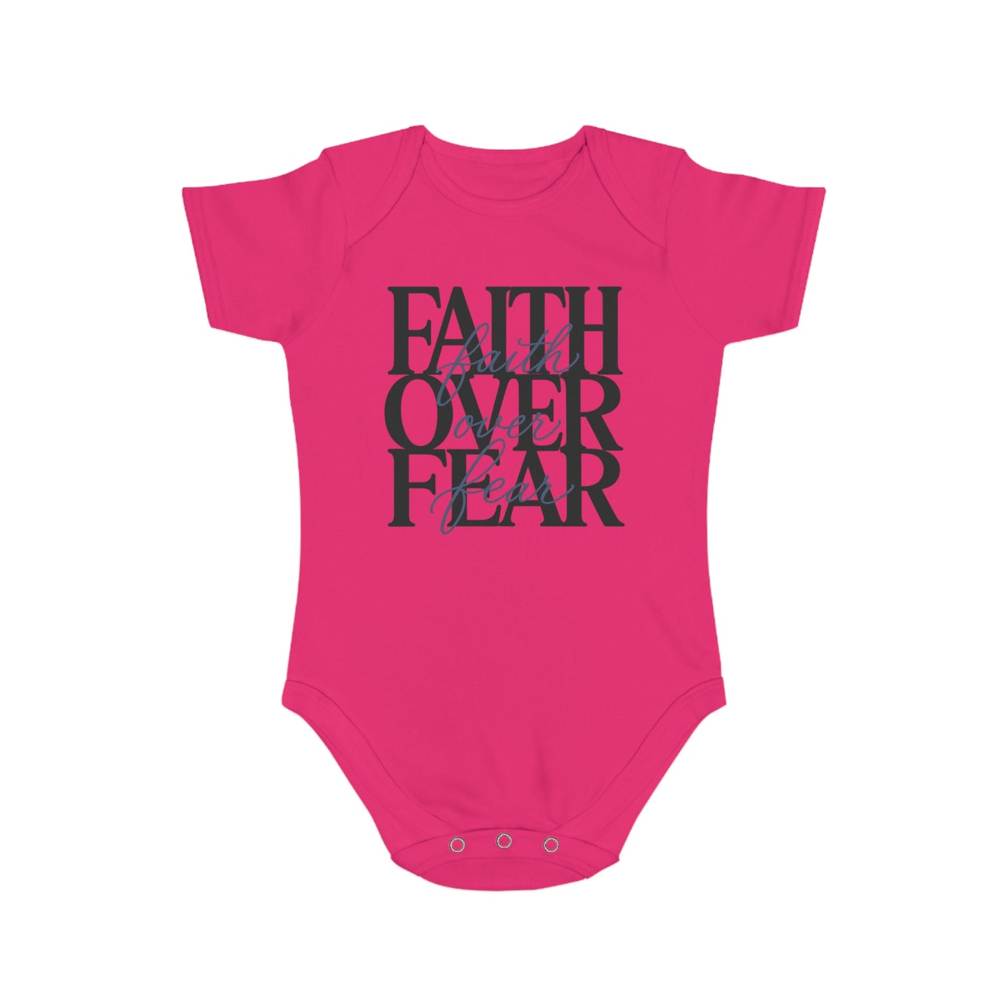 Faith Over Fear Baby Bodysuit — Christian Infant Onesie