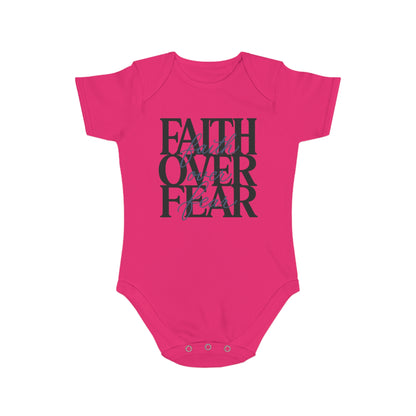 Faith Over Fear Baby Bodysuit — Christian Infant Onesie
