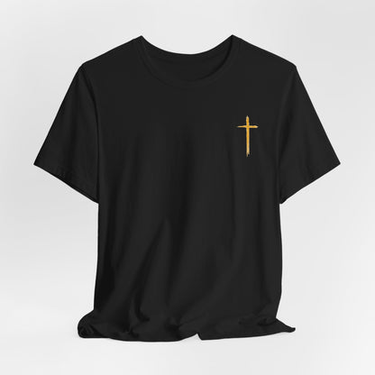 Christian Cross T-Shirt — "Do Not Be Deceived, Bad Company Ruins Good Morals" (1 Corinthians 15:33)