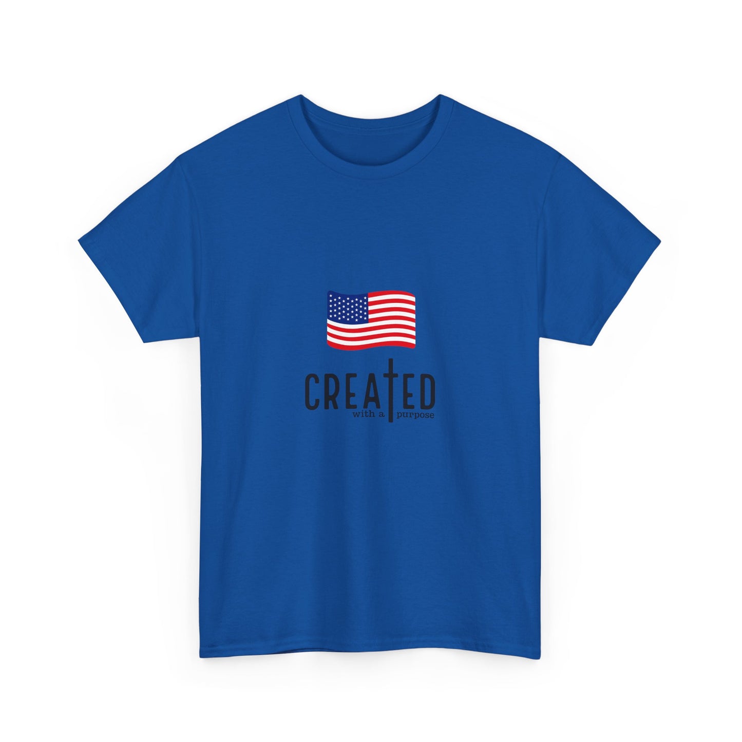 Created American Flag T‑Shirt — 'Created' Patriotic Graphic Tee