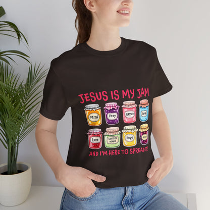 Christian T-Shirt — "Jesus Is My Jam" Jam Jar Graphic Tee