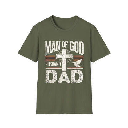 Man of God Dad T-Shirt – Christian Husband & Father Faith Tee