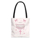 Pink Faith Tote Bag — Inspirational Cross & Rainbow AOP Tote